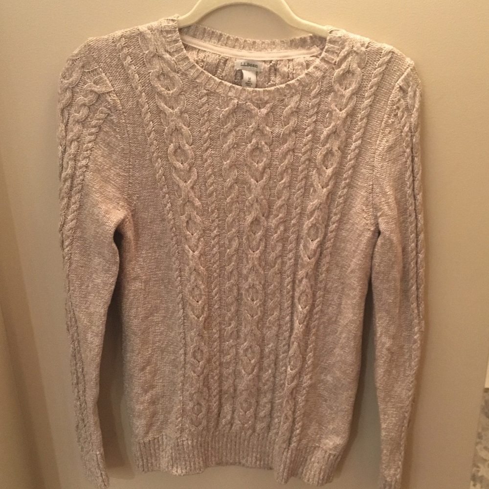 L. L. Bean cable knit crew neck sweater